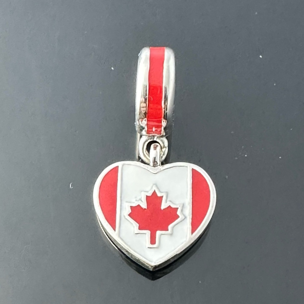 Pandora Canada Flag Maple Leaf Dangle Charm 925 Ale Silver With Gift Box #35